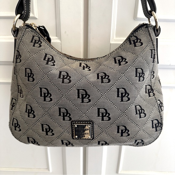 Dooney & Bourke Black Signature Monogram Hobo Shoulder Bag - Picture 2 of 16